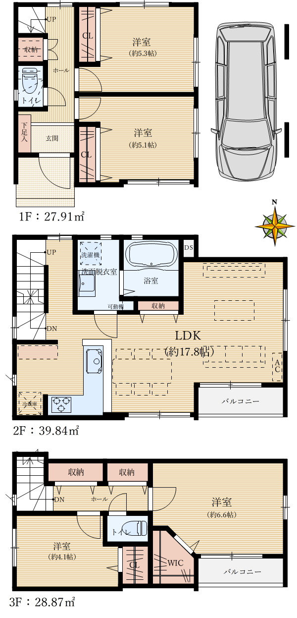 （建築例：参考プラン）建築プランご相談承ります！お気軽にご相談ください。